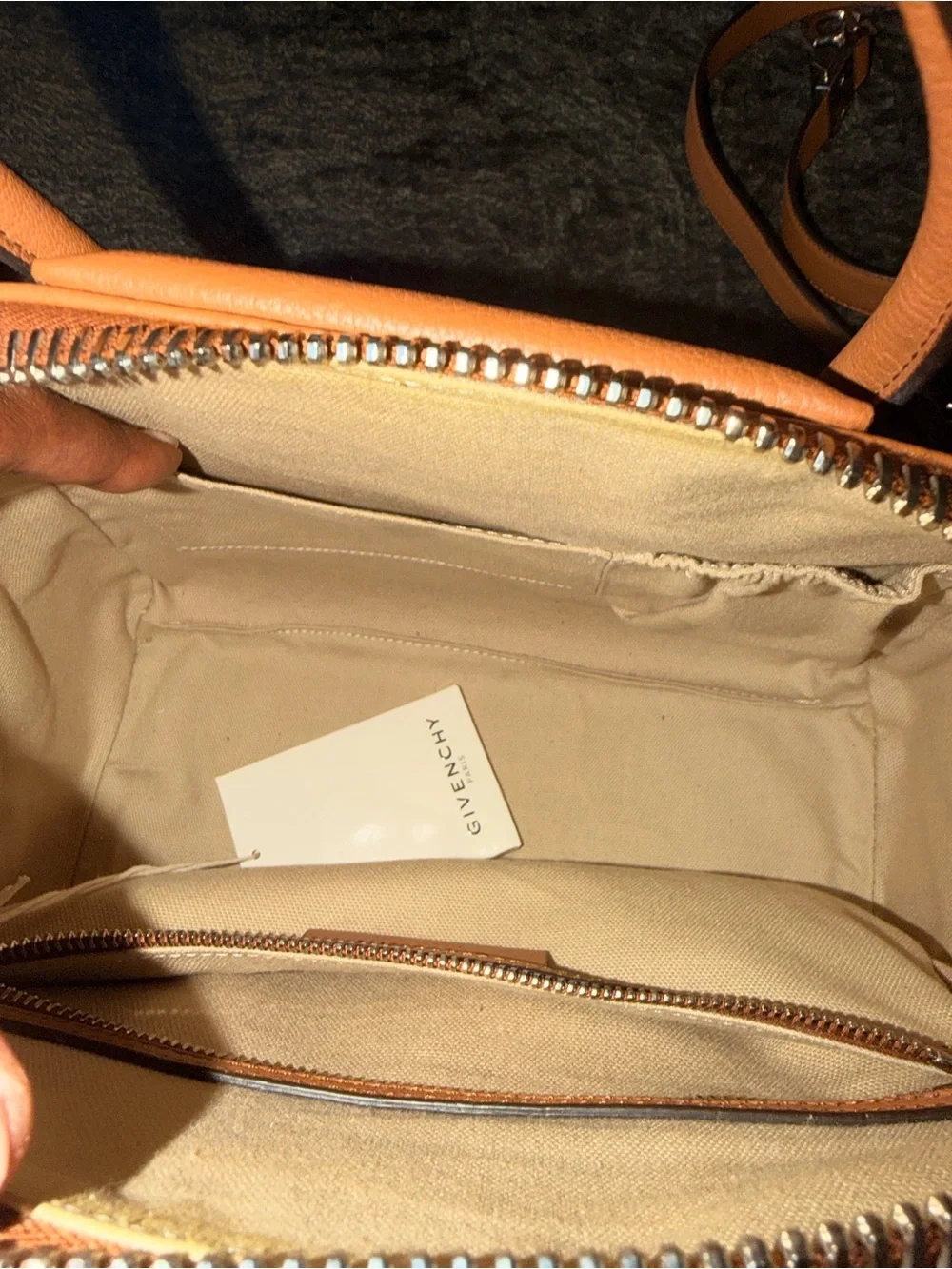NWT Givenchy Tan Leather Satchel with Detachable Strap